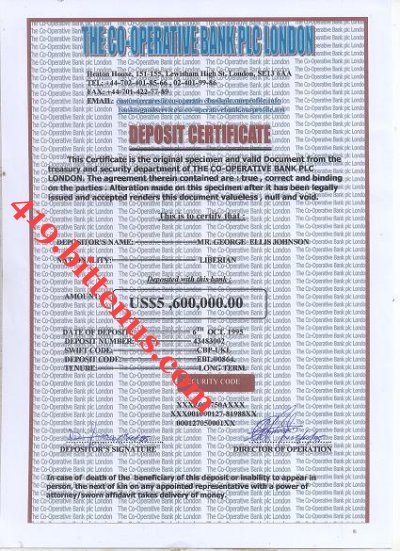 The Deposit Certificate